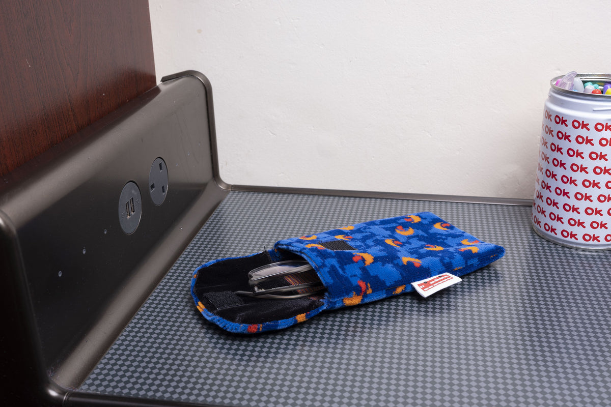 Stagecoach Bus Blue Beachball Moquette Phone & Glasses Case
