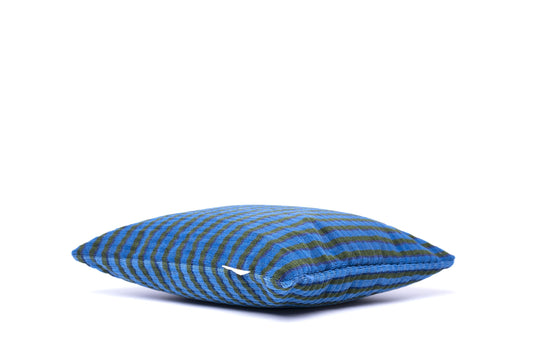 British Rail Bournemouth Blue Moquette Cushion