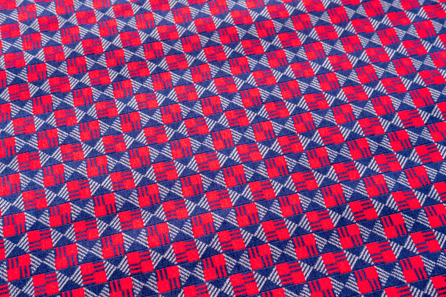 Custom Product using London Underground Central Line 1992 Moquette Fabric