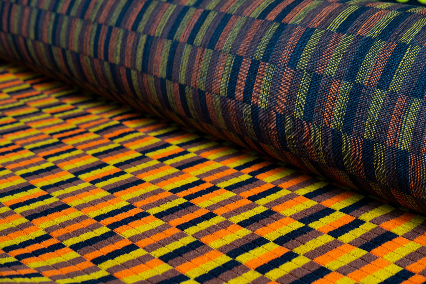London Transport Bus and Underground (Misha Black) District Line Moquette Fabric sold by the Metre
