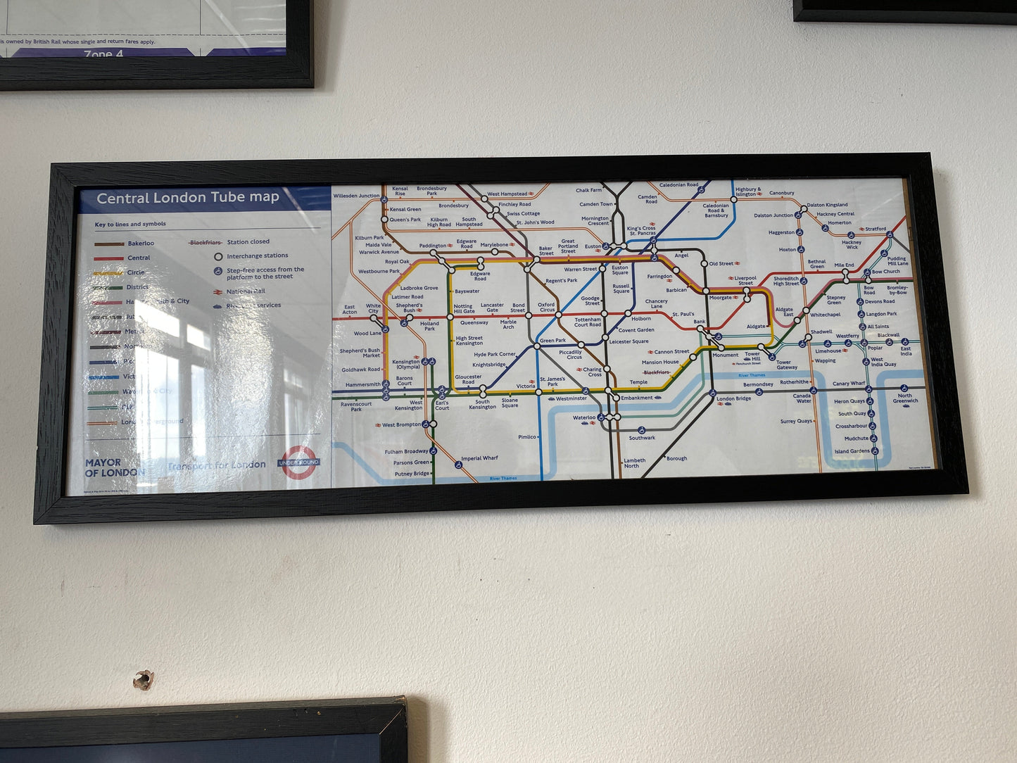 London Transport Central London Tube Map (Framed)
