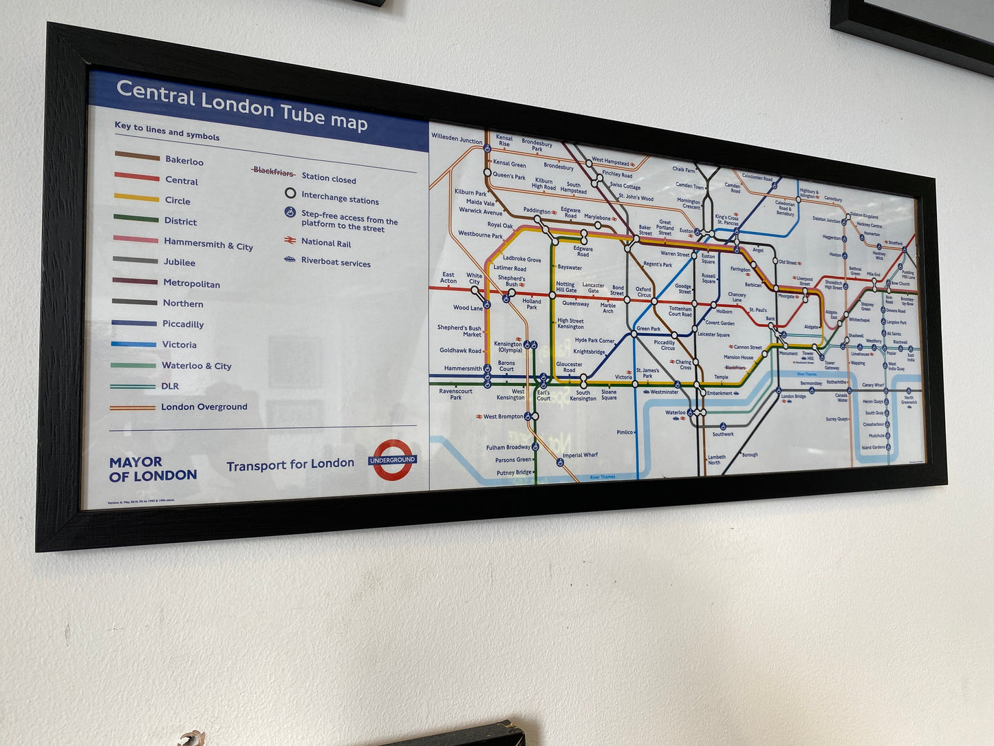 London Transport Central London Tube Map (Framed)