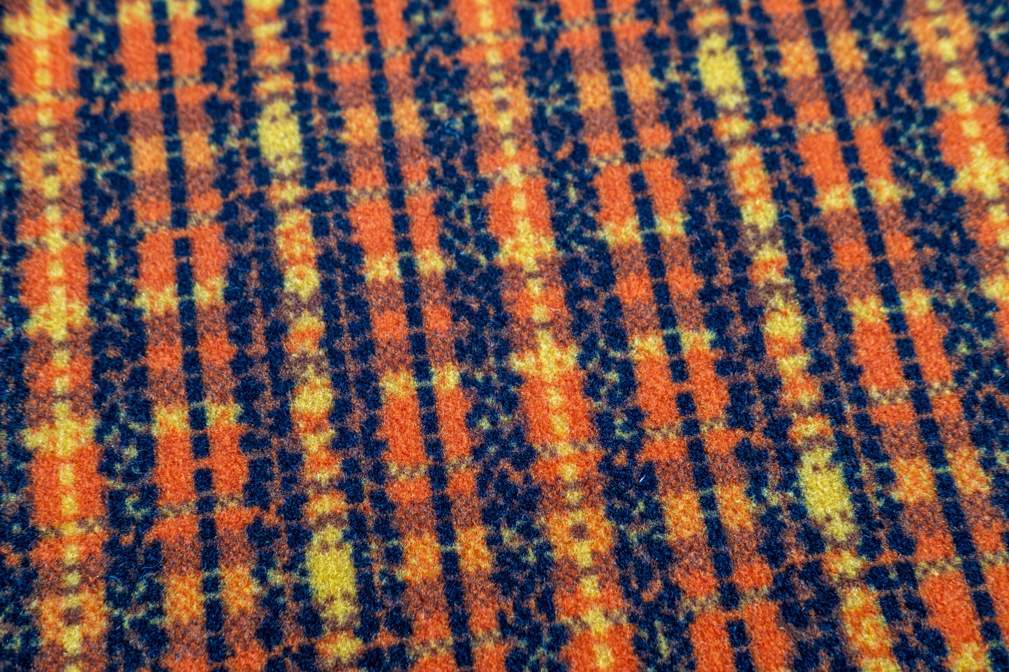Castle / Autumn Gold Tartan 1980s Bus and Coach Moquette Fabric Sold by the Metre