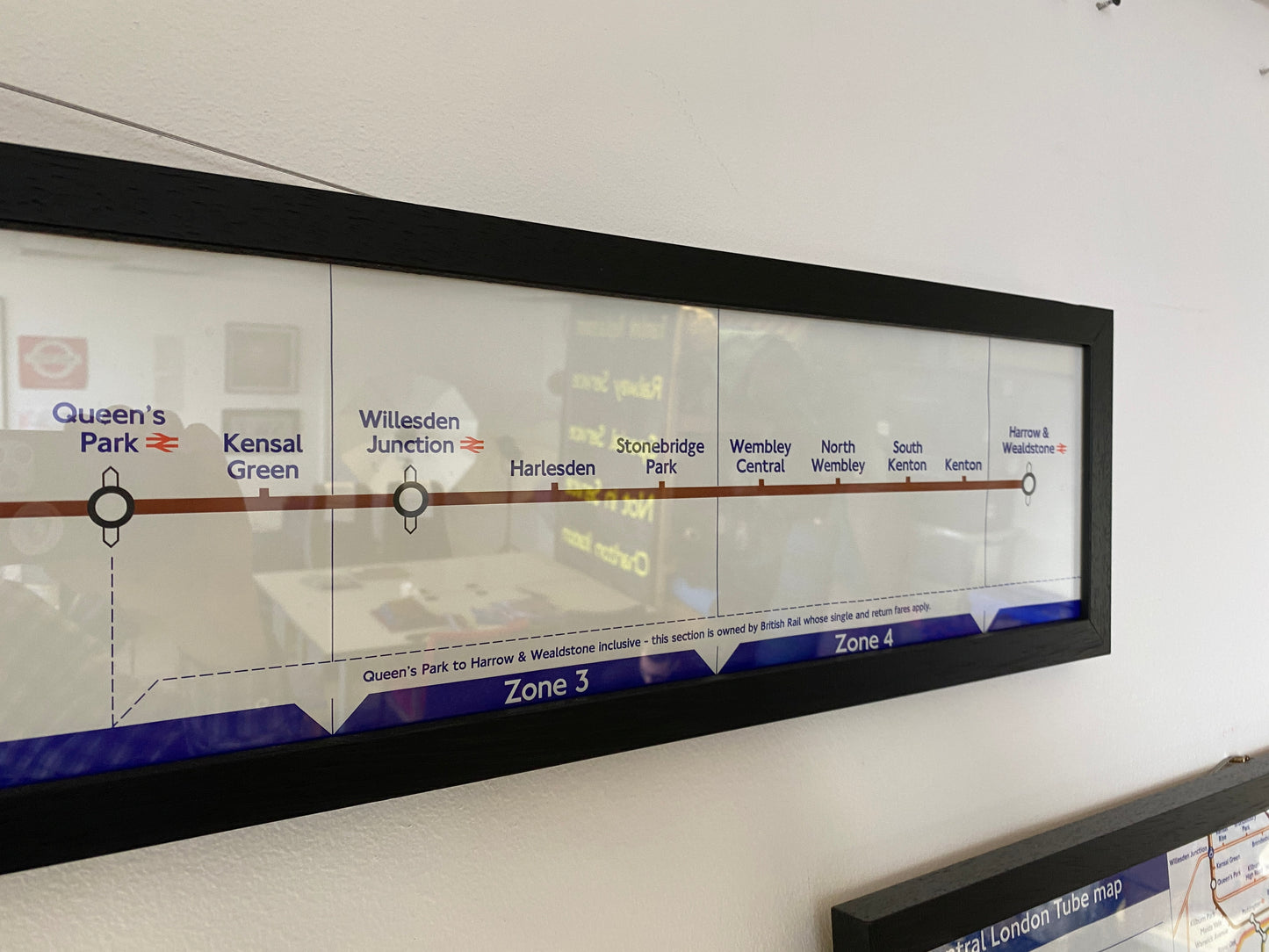 London Transport Bakerloo Line Route Map (Framed)