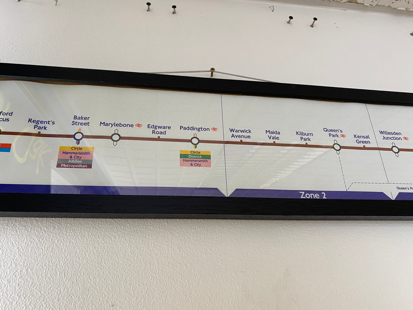 London Transport Bakerloo Line Route Map (Framed)