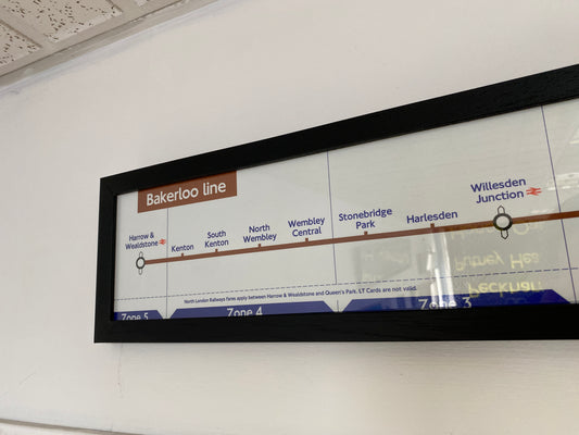 London Transport Bakerloo Line Route Map (Framed)