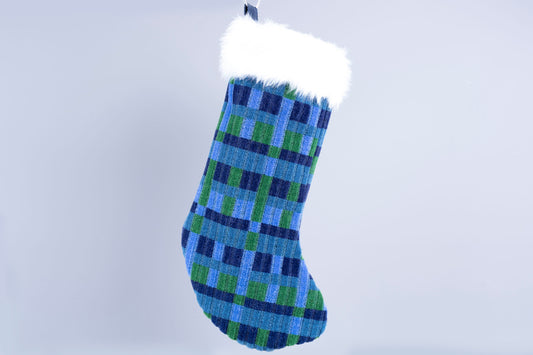 London Underground and London Bus Victoria Line, Blue  Straub Moquette Christmas Stocking