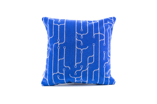 Eversholt Rail Blue Moquette Cushion