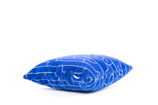 Eversholt Rail Blue Moquette Cushion